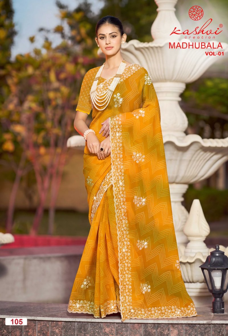 Madhubala Vol 1 By Kashvi Chiffon With Embroidery Saree